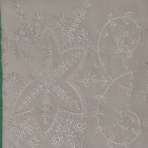 Jones Wear Skirt Linen Lined Floral Embroidered Ruffled Shabby Chic Lagenlook - Picture 9 of 9